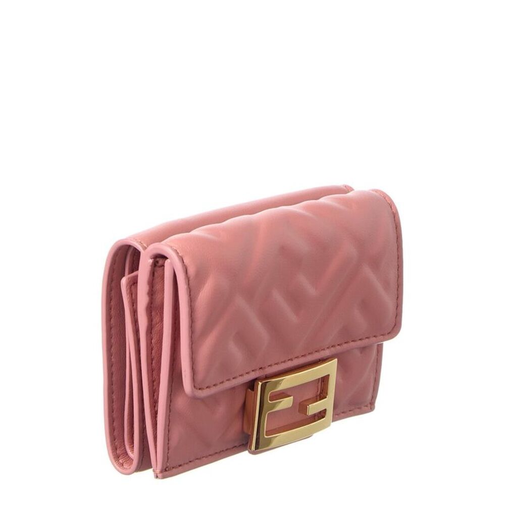 Fendi Micro Trifold Leather Wallet, Pink - Picture 4 of 4